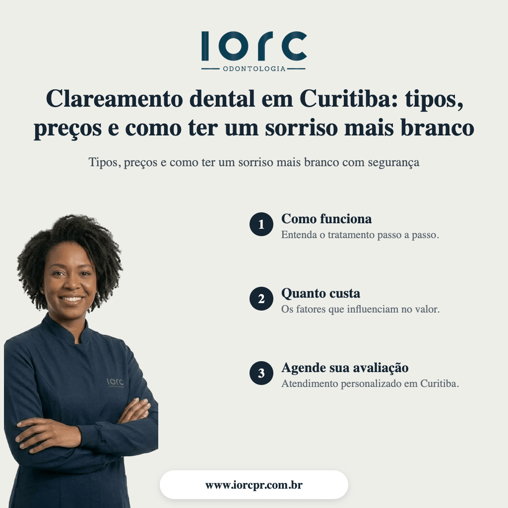 Clareamento dental em Curitiba: tipos, preços e como ter um sorriso mais branco